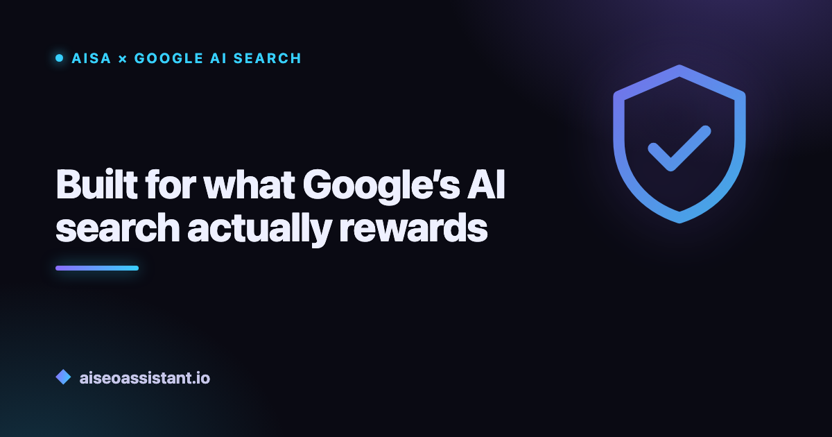Built for what Google’s AI search actually rewards