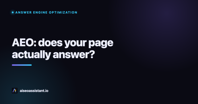 AEO on WordPress: what it is and how to do it with AISA